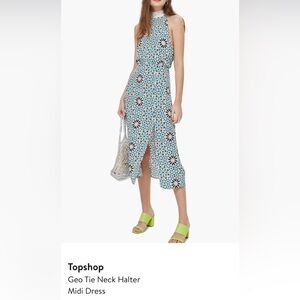 Topshop Geo Tie Neck Halter